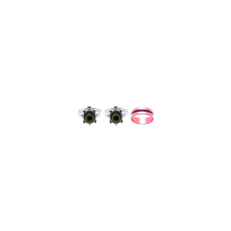Dynamic Retail Global Unisex Multicolor Pack of 3 Ethnic Rings