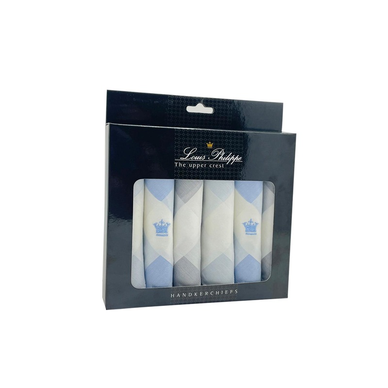 Louis Philippe Pack of 6 Men Cotton Handkerchief