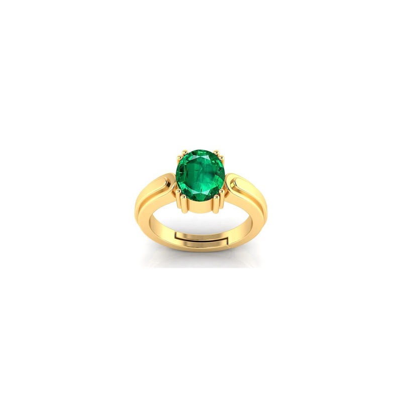 Pranjal Gems Certified 7.25 Ratti 6.62 Carat Emerald Panna Gemstone Ring