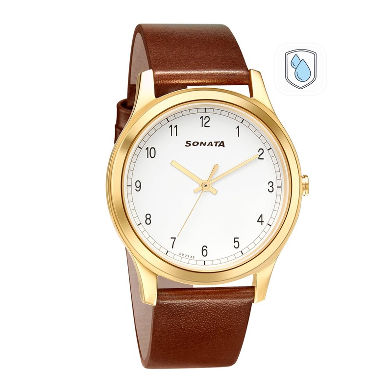 Sonata Men White Analogue Watch 7135YL01