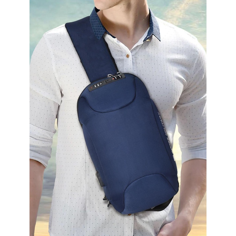 SWISS MILITARY Unisex Textured Crossbody Shoulder Bag