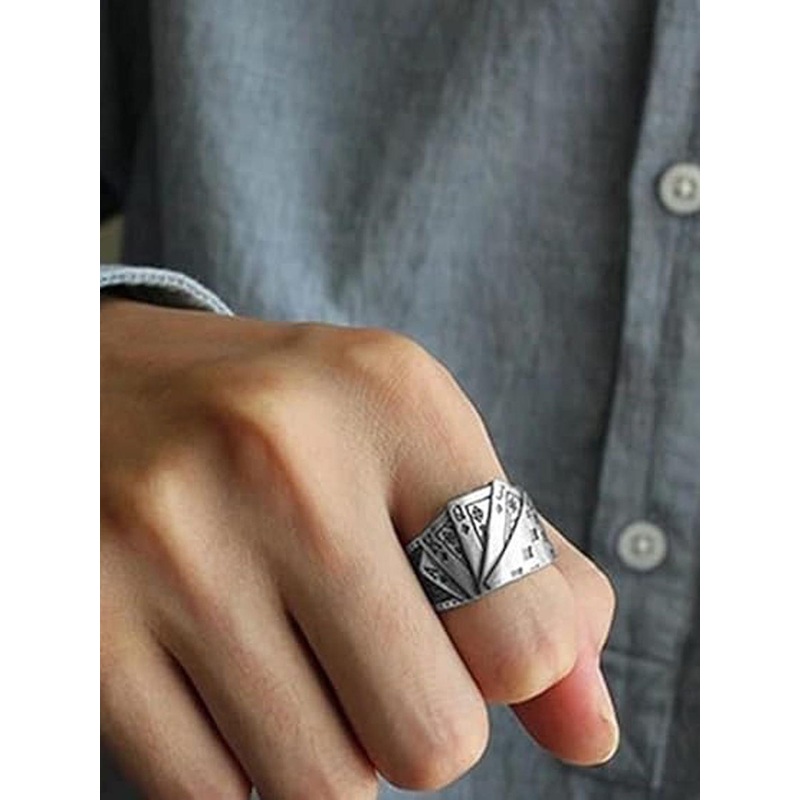 The Roadster Lifestyle Co Men Stainless Steel Adjustable Finger Ring
