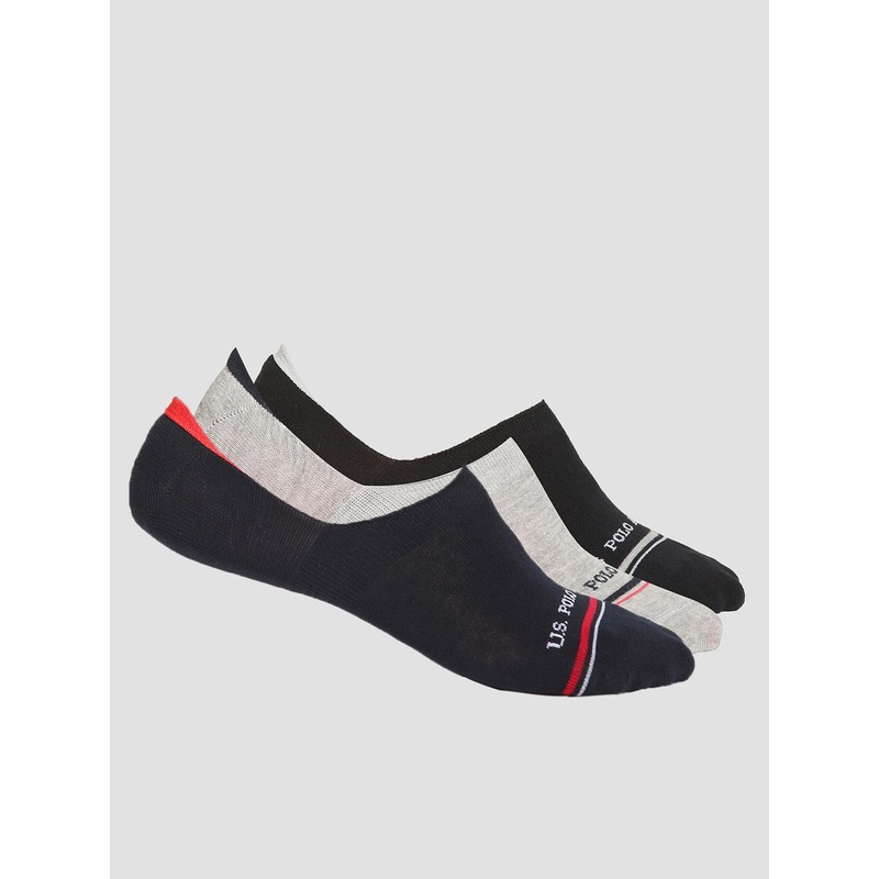 U.S. Polo Assn. Men Pack Of 3 Anti Microbial Aloe Finish Shoe Liner Socks