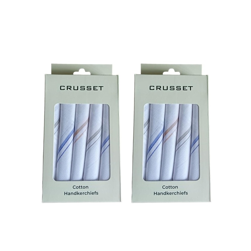 CRUSSET Men Pack Of 10 Assorted Cotton Handkerchief