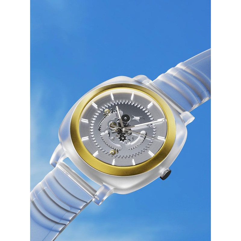 Fastrack Unisex Bare Hype Transparent Quartz Aluminium Dial Quartz Analogue Watch 3312PP01