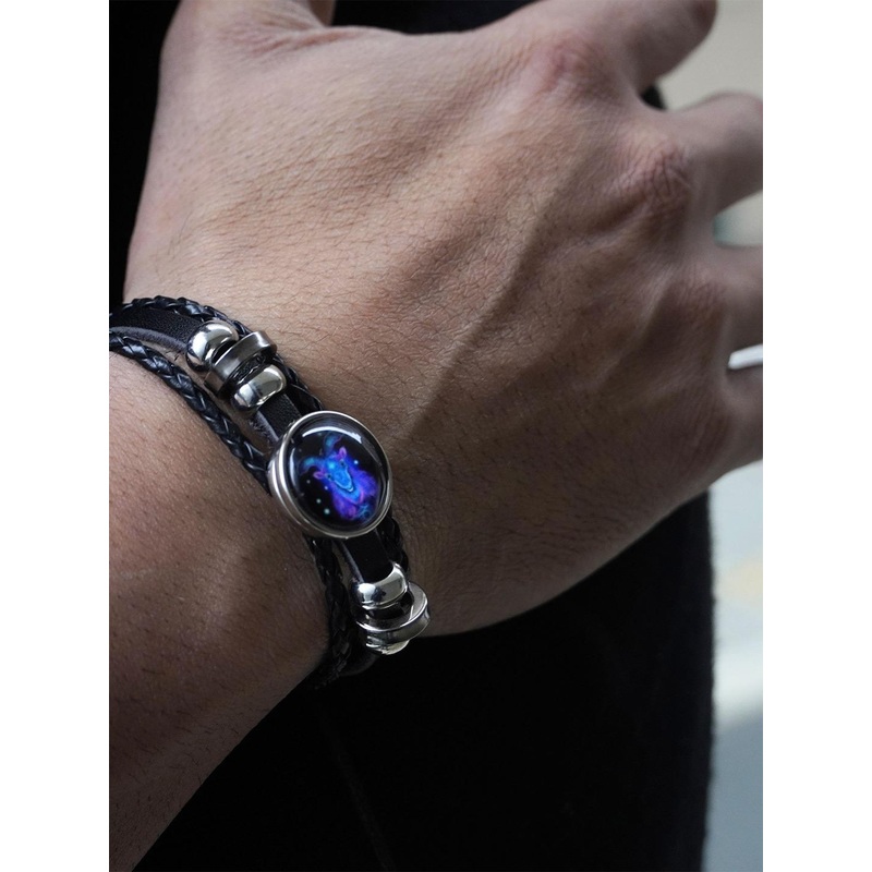 Japam Zodiac Cosmic Leather Wraparound Bracelet