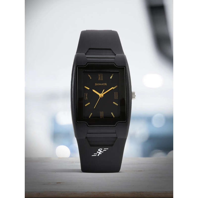 Sonata Men Black Dial Watch NF7920PP13J