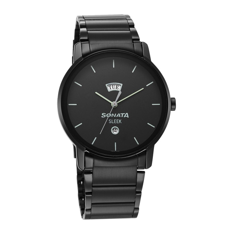 Sonata Men Dial & Stainless Steel Bracelet Style Straps Analogue Watch 7147NM01