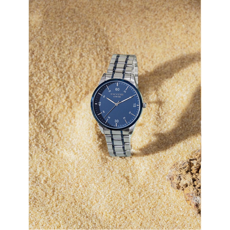 Sonata Poze Men Brass Embellished Dial & Stainless Steel Straps Analogue Watch SP70049KM01