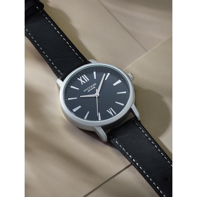 Sonata Poze Men Embellished Dial & Leather Straps Analogue Watch SP70039SL01W