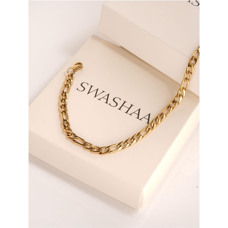 SWASHAA Men Carron 18K Gold Plated Stainless Steel Chain