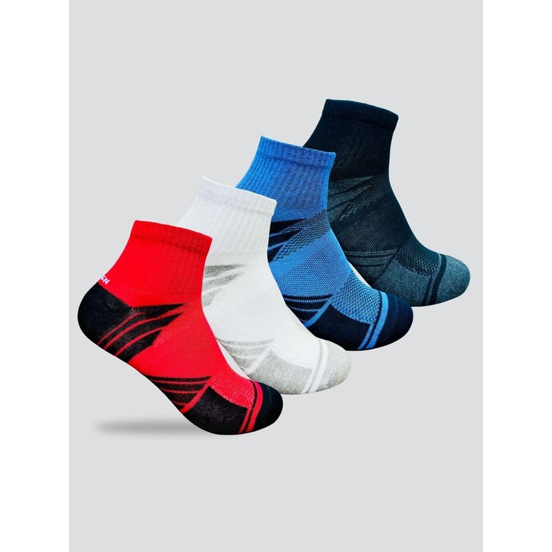 WROGN Unisex Pack Of 4 Patterned Ankle Length Assorted Socks