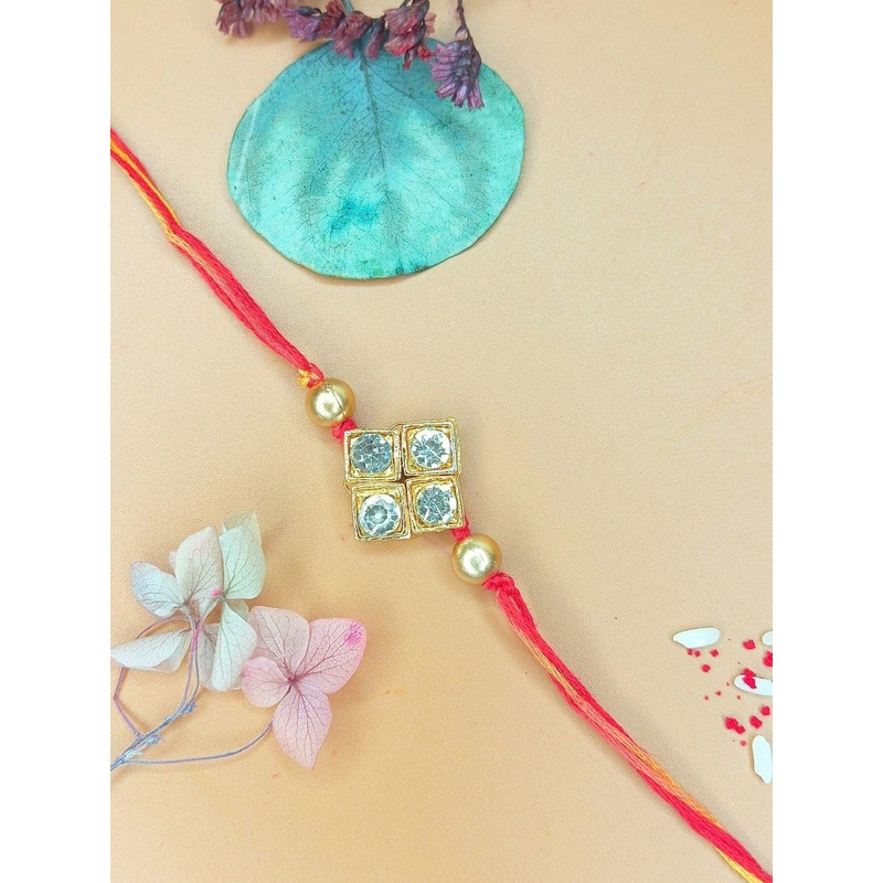Anouk Diamond Design Rakhi With Greeting Card Gift Set