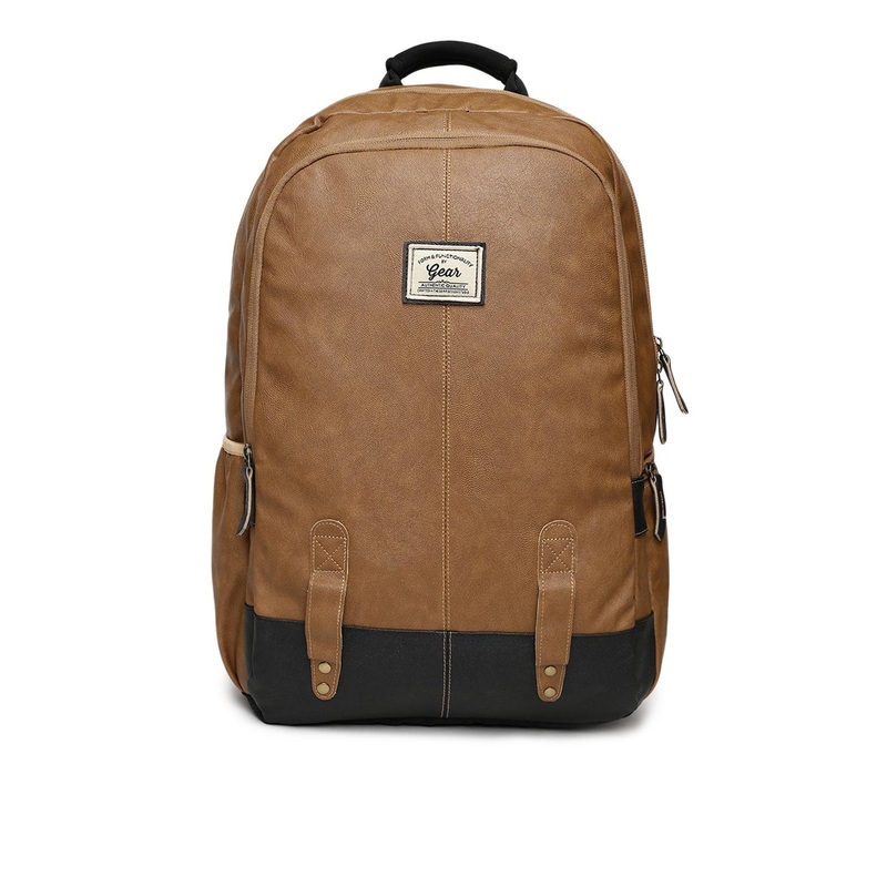 Gear Unisex Tan Solid Laptop Backpack