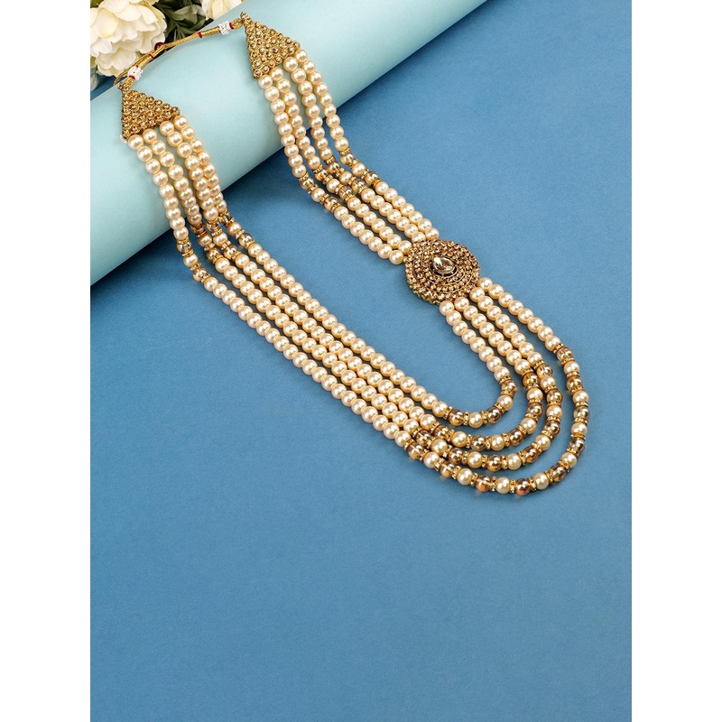 JIYANSHI FASHION Men Gold-Plated Pearls Beaded Necklace
