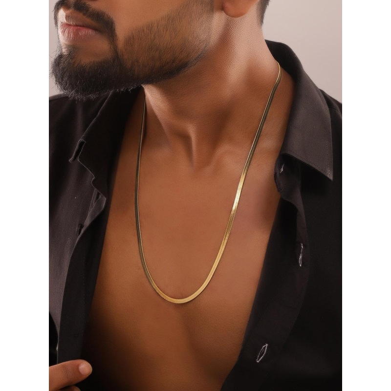 The Roadster Lifestyle Co. Men 18 KT Gold-Plated Textured Chain