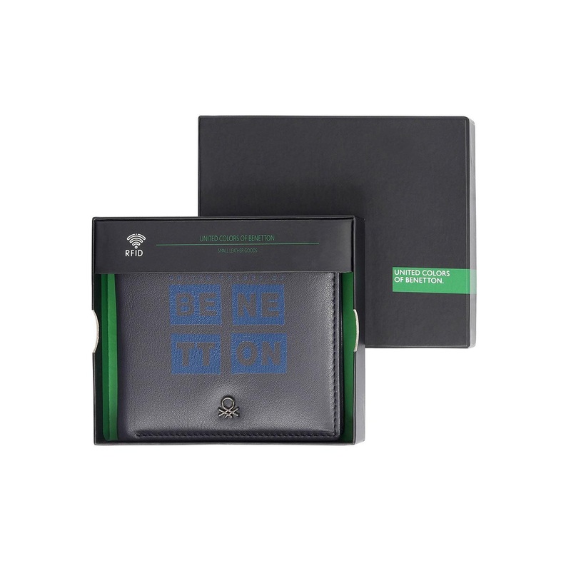 United Colors of Benetton Men Typography Printed Leather Two Fold Wallet