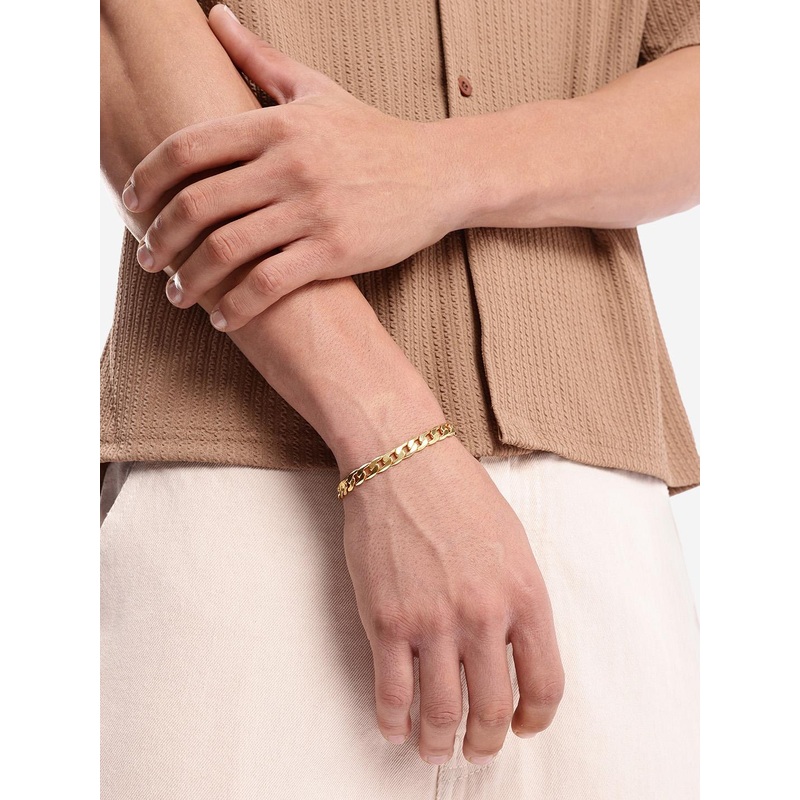 18ktGold Plated Diamond Cut Chain Bracelet