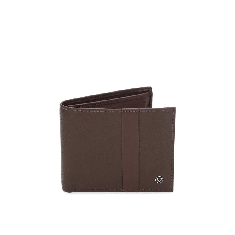 Allen Solly Men Coffee Brown Solid Two Fold Leather Wallet