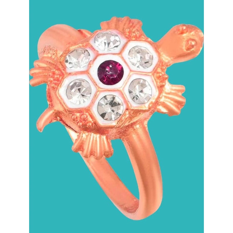 Dynamic Retail Global Tortoise Turtle Kachua Meru Ring for Men Women Boys Girl Vastu Fengshui Q-200T Brass Gold Plated Ring ()