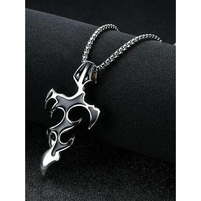 DZOIR Men Geometric Pendant With Chain