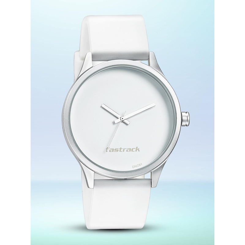 Fastrack Unisex White Aluminium Dial & White Straps Analogue Watch 68031AP10