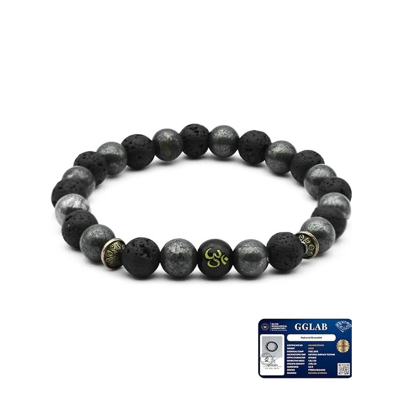 HEALINGGEMS Unisex Pyrite Wealth OM Bracelet