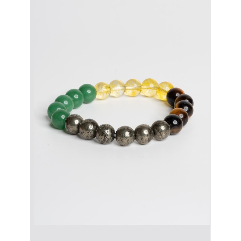 Look and Adorn Pyrite Citrine Tiger Eye & Aventurine Money Magnet Bracelet