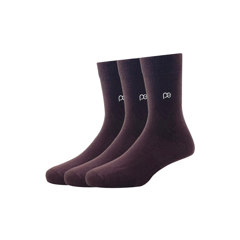 Peter England Men Pack Of 3 Brown Solid Full Length Socks