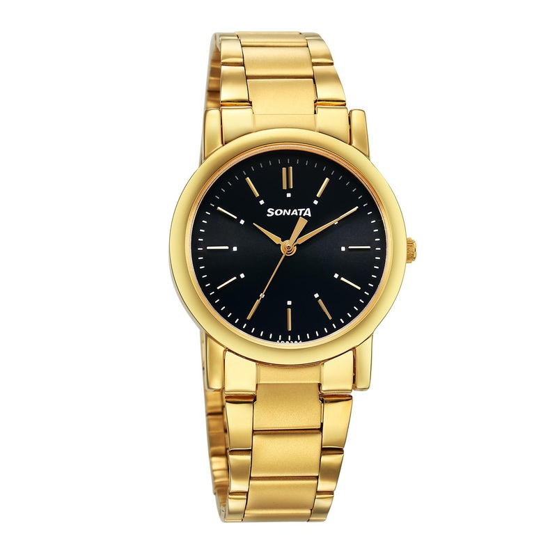 Sonata Classique Collection Men Stainless Steel Bracelet Style Analogue Watch 7987YM12W