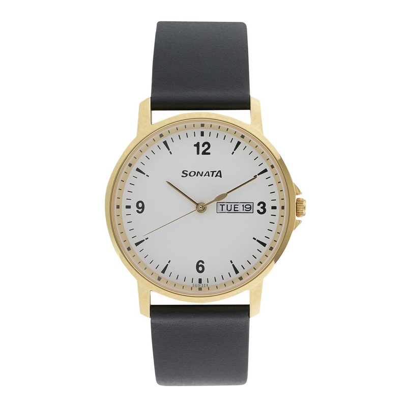 Sonata Essentials Men White Analogue watch 77083YL01