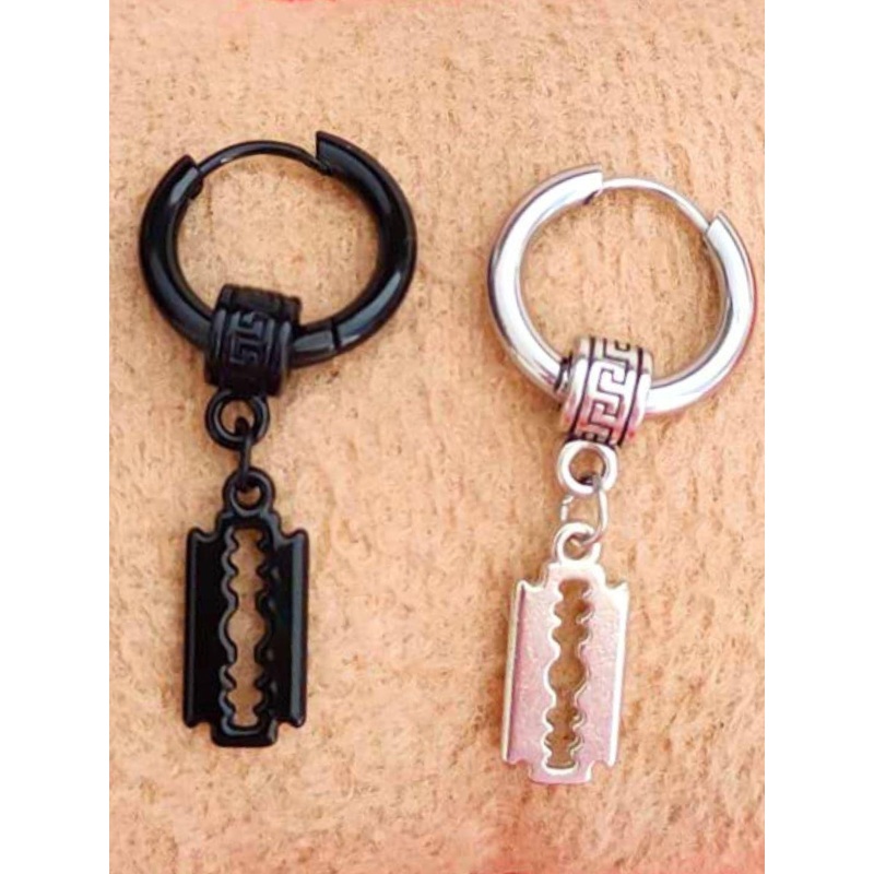 The Roadster Lifestyle Co Men Razor Blade Hoop Earrings
