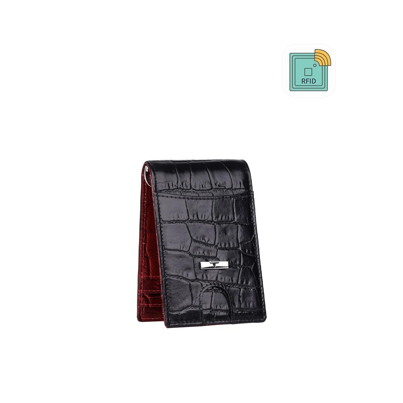 URBAN FOREST Men Textured Leather Money Clip