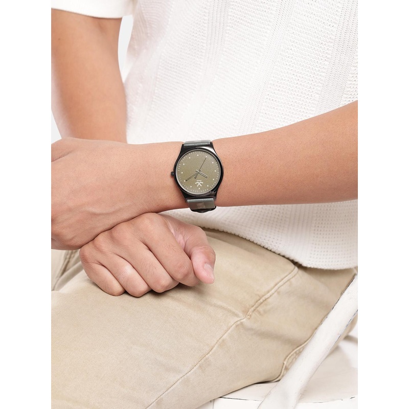 WROGN Men Brass Dial & Leather Straps Analogue Chronograph Watch