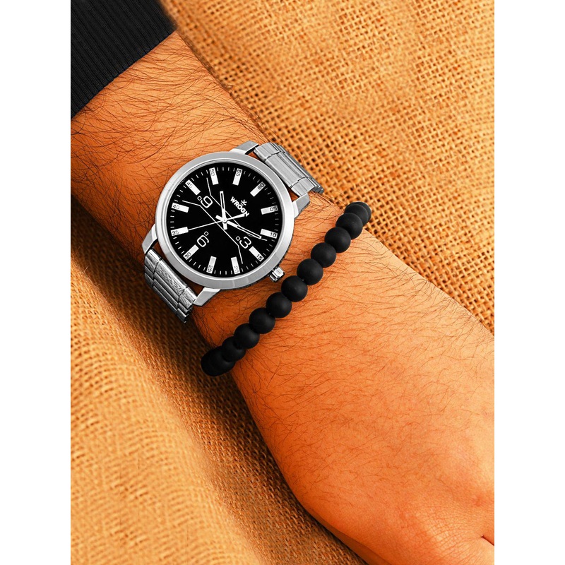 WROGN Men Embellished Dial & Bracelet Style Straps Analogue Watch WRNWJ25 Set-30
