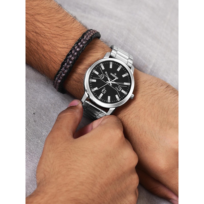 WROGN Men Patterned Dial & Bracelet Style Straps Analogue Watch WRNWJ24 Set-01