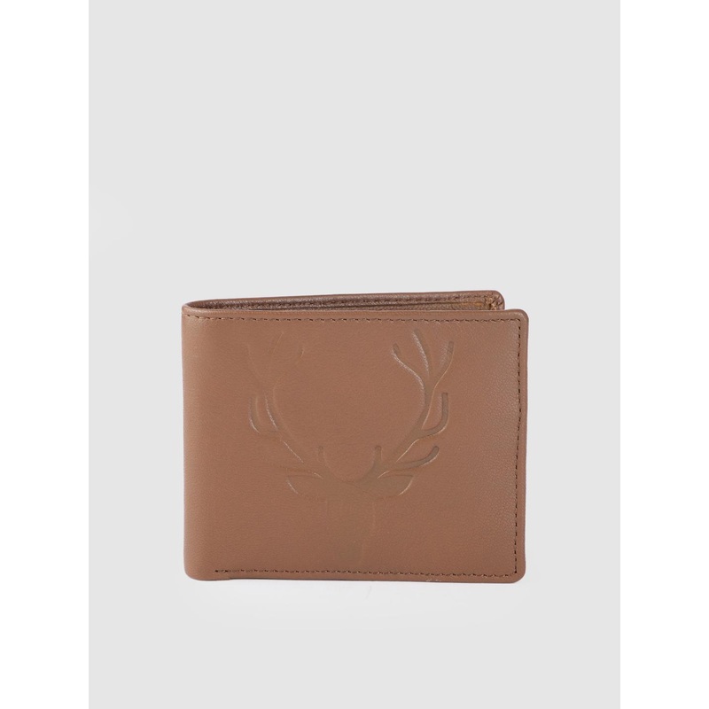 Allen Solly Men Brand Logo Textured Leather Two Fold Wallet