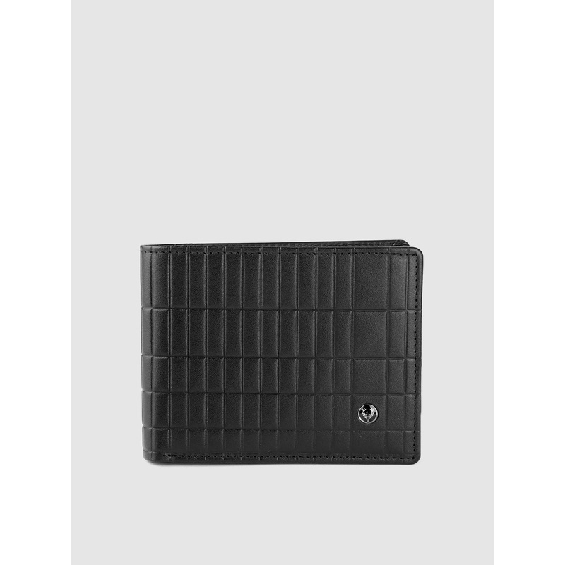 Allen Solly Men Geometric Textured Leather Two Fold Wallet