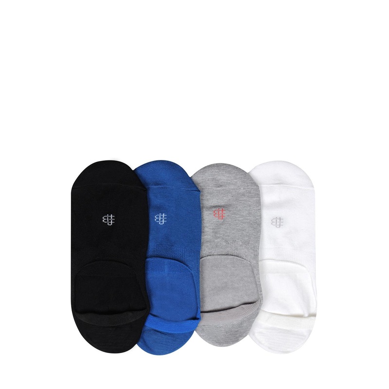 Bonjour Men Pack of 4 Multicoloured Solid Shoe Liners