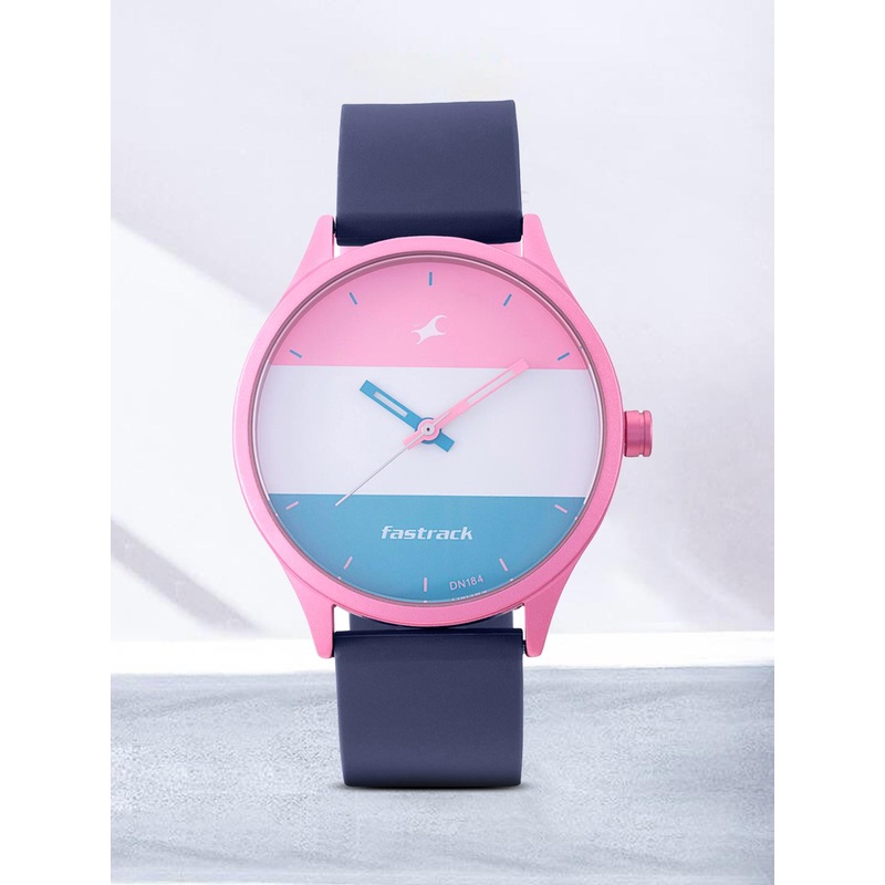 Fastrack Unisex Multicoloured Aluminium Dial & Blue Straps Analogue Watch