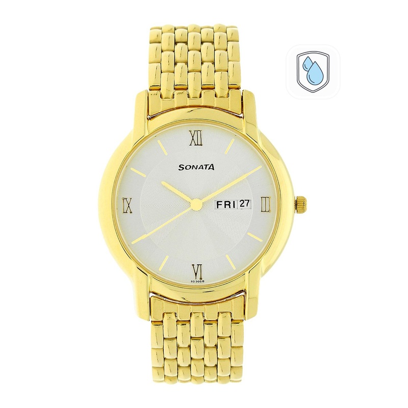 Sonata Office Wear Men White Analogue watch NK7954YM01