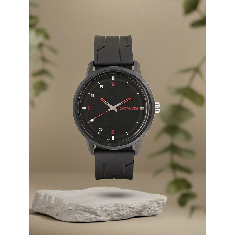 Sonata Volt Men Black Analogue watch 77085PP04