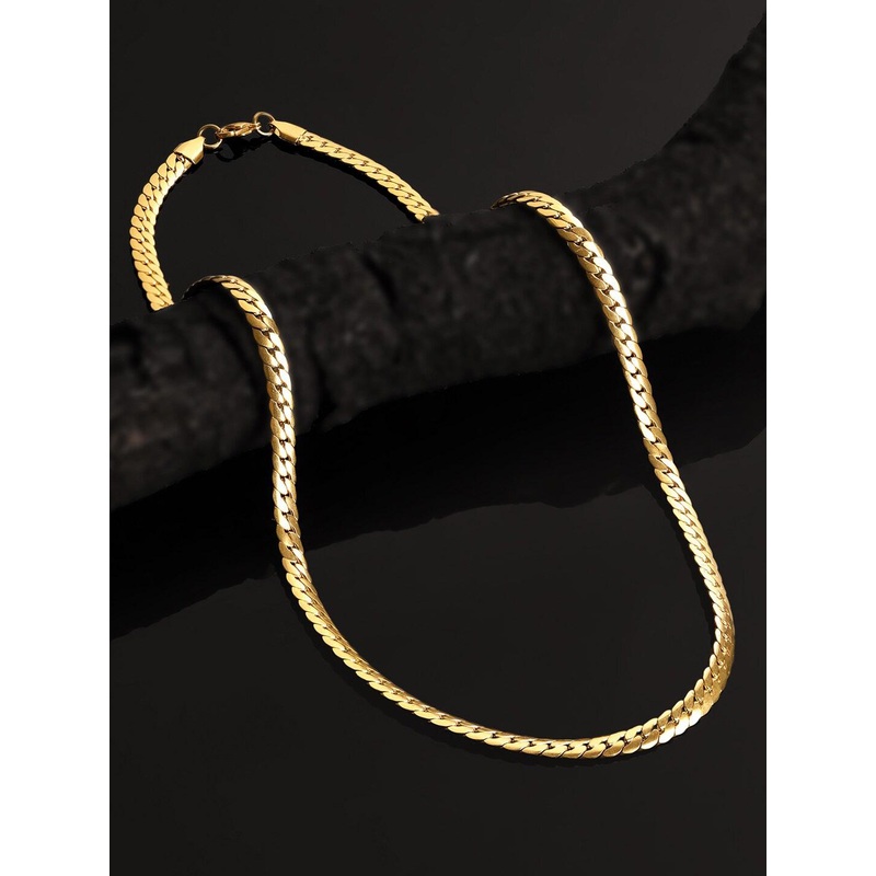 The Roadster Lifestyle Co. Men Gold-Plated Textured Link Chain
