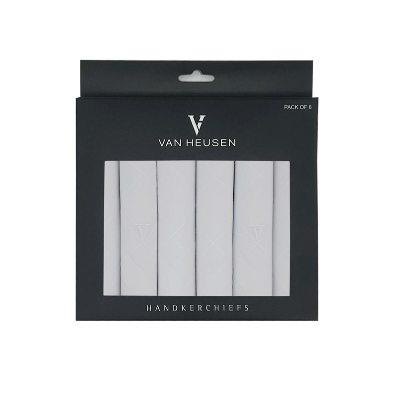 Van Heusen Men Pack of 6 Printed Cotton Handkerchief