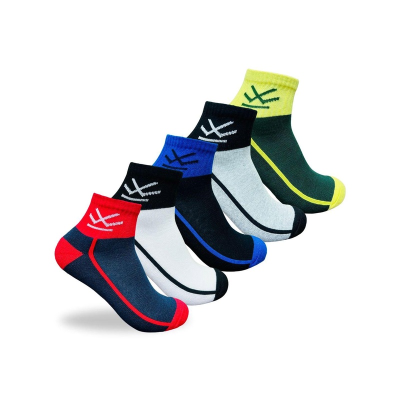 WROGN Unisex Pack Of 5 Assorted Ankle-Length Cotton Socks