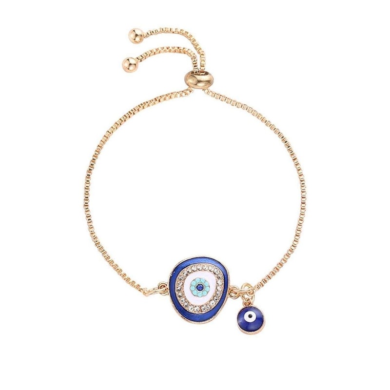 19TH JULY JEWELS Unisex Evil Eye Adjustable Charm Copper-Plated Bracelet