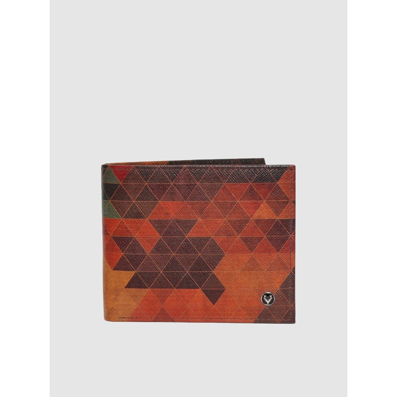 Allen Solly Men Multicoloured Printed Leather Two Fold Wallet