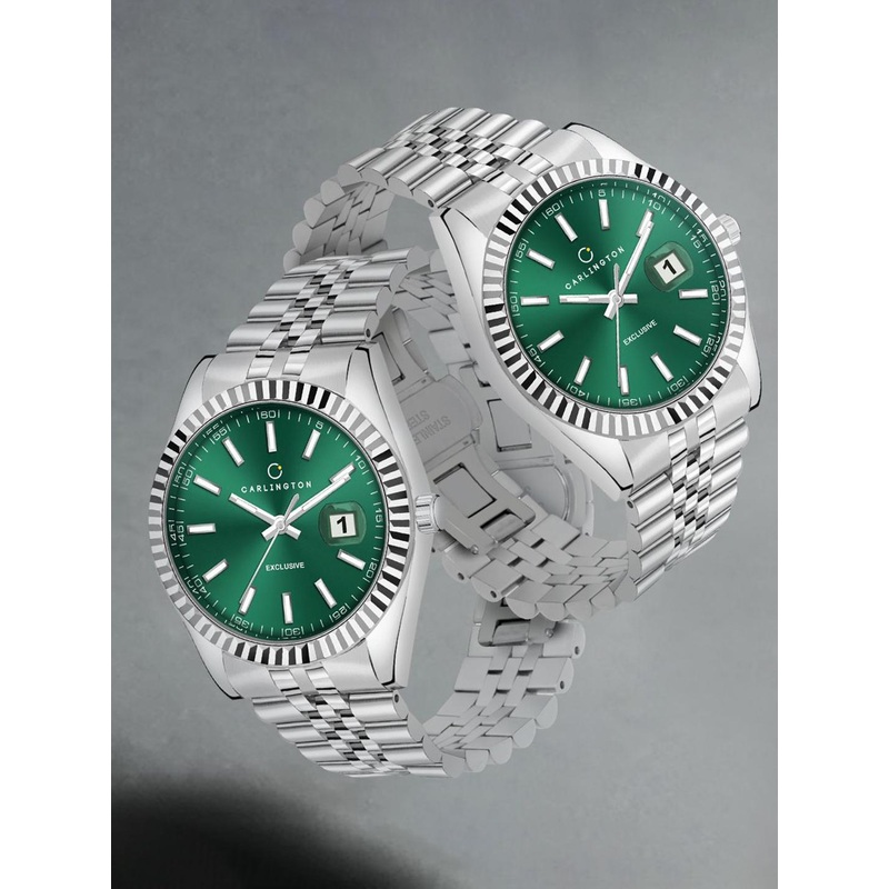 CARLINGTON Men Dial & Stainless Steel Straps Analogue Watch Exclusive