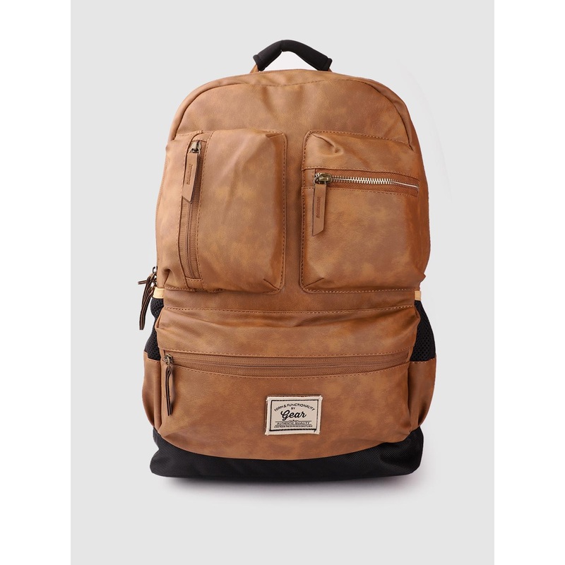 Gear Unisex Faux Leather Medium-Sized Backpack 28L