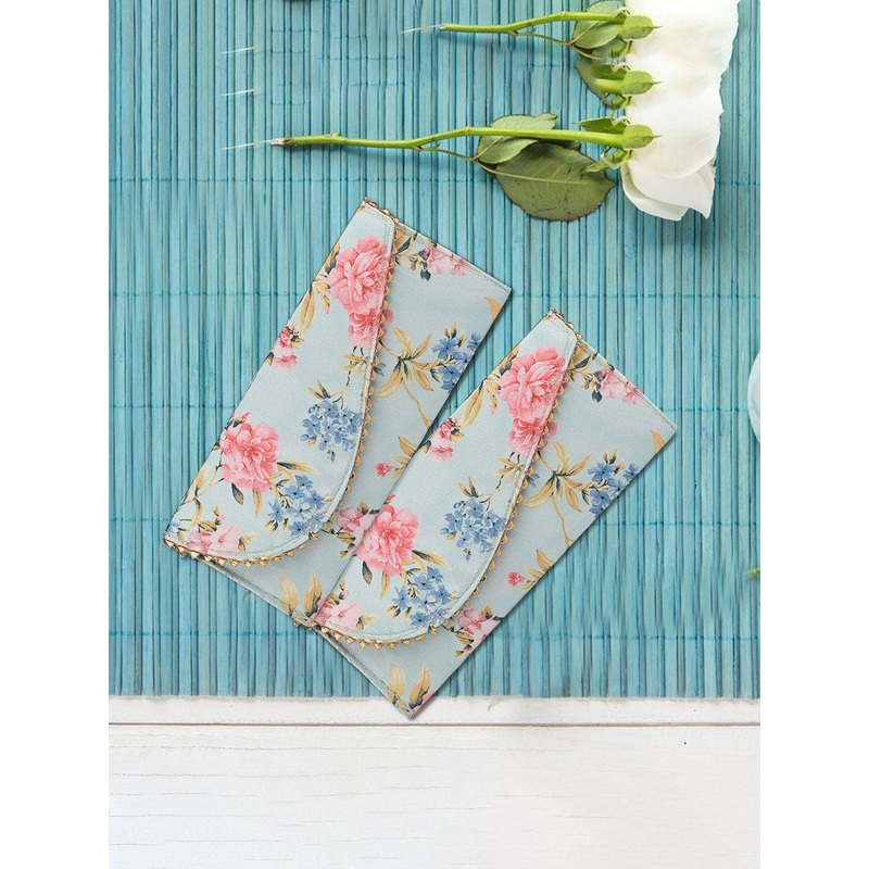 Kuber Industries Set Of 6 Floral Printed Envelopes For Gifting Money With Button